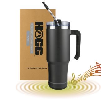 Hogg 30oz Grippy Speaker Tumbler, Bluetooth Speaker Cup - Black