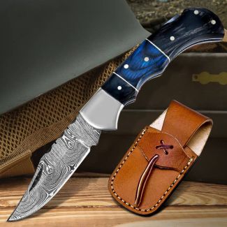 6.5" Handmade Damascus Folding Knife