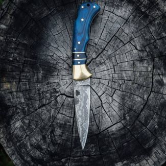 Blue Ridge Damascus Steel Folding Knife