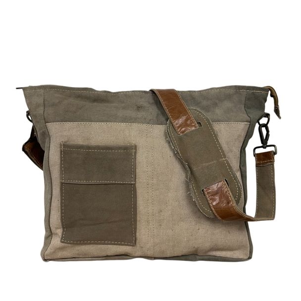 Unisex Recycled Military Tent Crossbody Bag