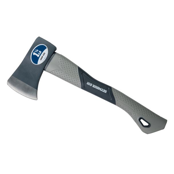 Seymour 1.25 lb Camp Axe with Cushion Grip and 16" Fiberglass Handle