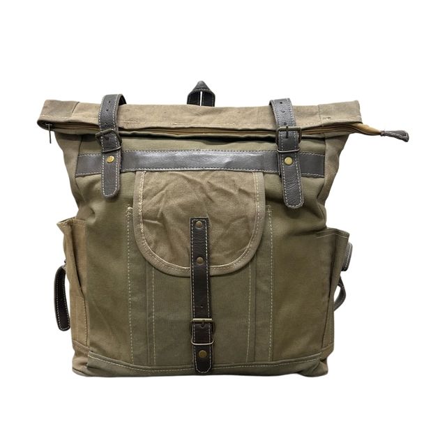 Large Recycled Military Tent Backpack