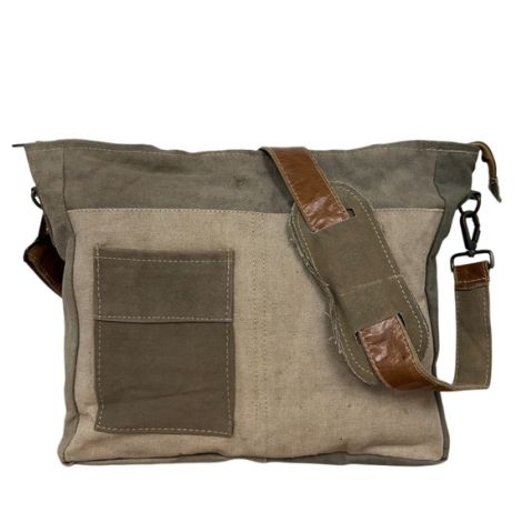 Unisex Recycled Military Tent Crossbody Bag