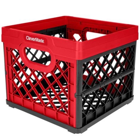 CleverMade Collapsible Milk Crate - Red