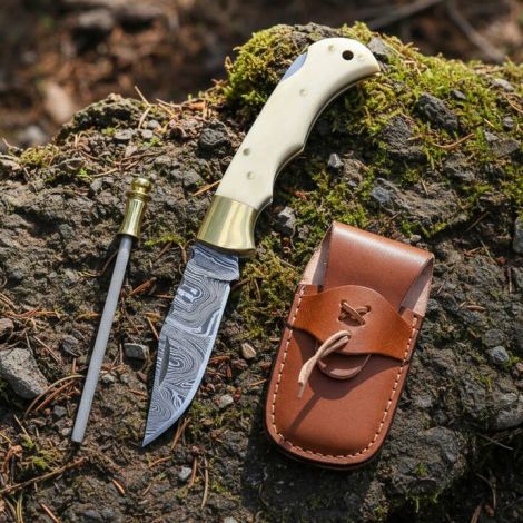 6.5" Handmade Damascus Folding Knife