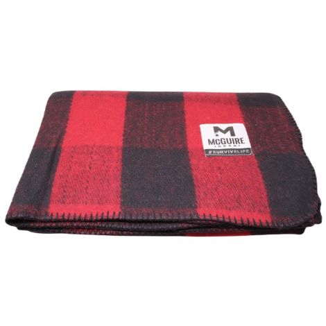 McGuire Army Navy Bunkhouse Wool Camping Blanket - Red/Black