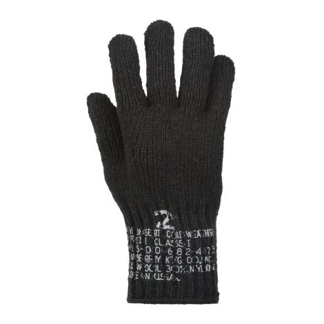 Military Specs Wool Glove Liners: Black